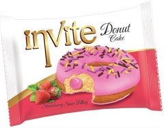 Пончик DONAT INVITE (клубничная начинка) 40 грамм